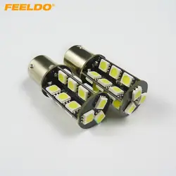 Feeldo 10 шт. белый BA15S 1156 5050 27 SMD 27leds P21W Автомобильные светодиодные лампы отложным воротником Стоп тормозной сигнал свет # FD-3081