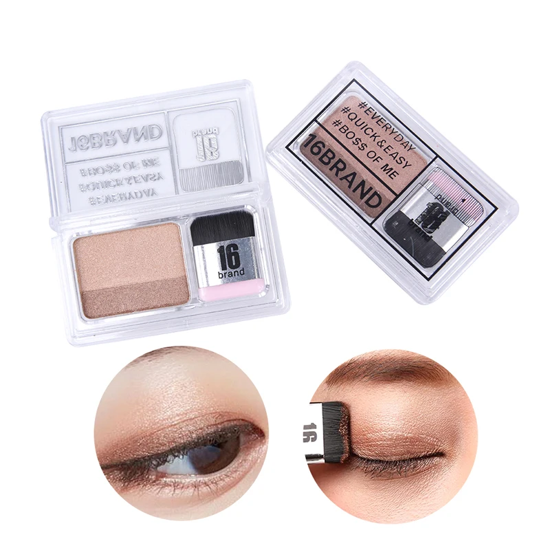 

Fashion 3 Seconds Women Eyeshadow Makeup Matte Double Layer Coloured Gradation Shimmer Eye Shadow with Cosmetic Brush