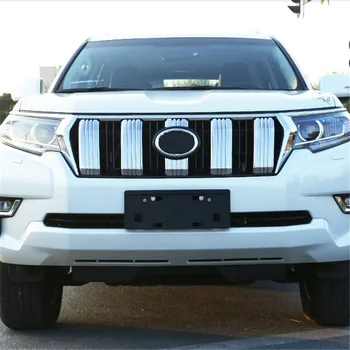 

WELKINRY car auto cover For Toyota Prado FJ150 2018 ABS chrome front head face grille trim