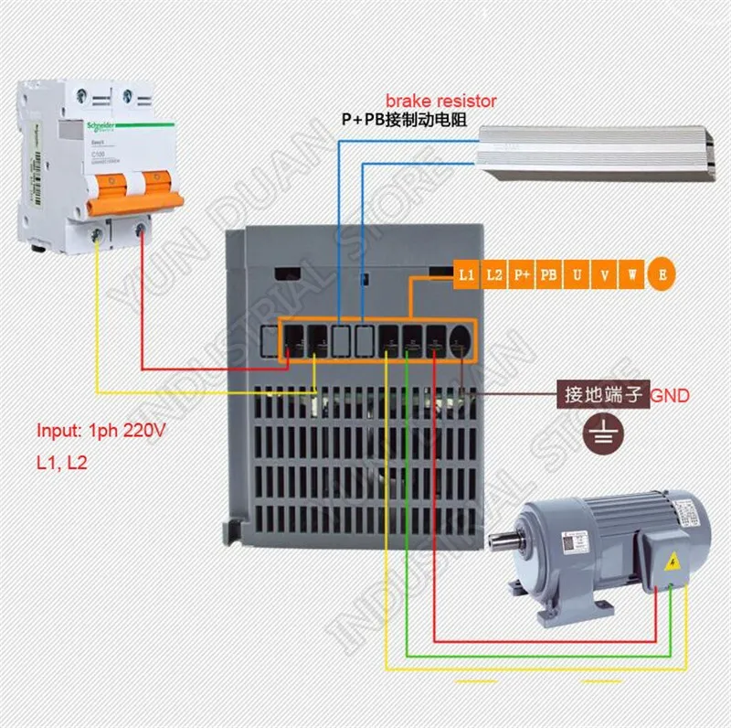 4KW 220V универсальный преобразователь частоты 17A 5HP однофазный 1PH вход 3 фазный выход
