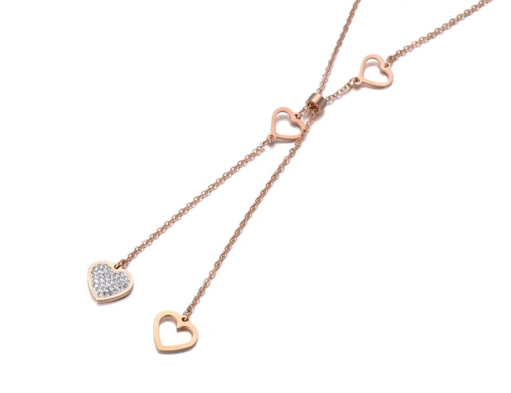 Lokaer, дизайн, титановая сталь, Очаровательное ожерелье с милым сердцем, s ювелирное изделие, подвеска со стразами Фианит, цепочка, ожерелье для женщин N19075