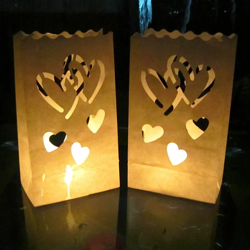 1 шт. бумажный фонарь с сердцем чайный светильник держатель Luminaria лампион сумка