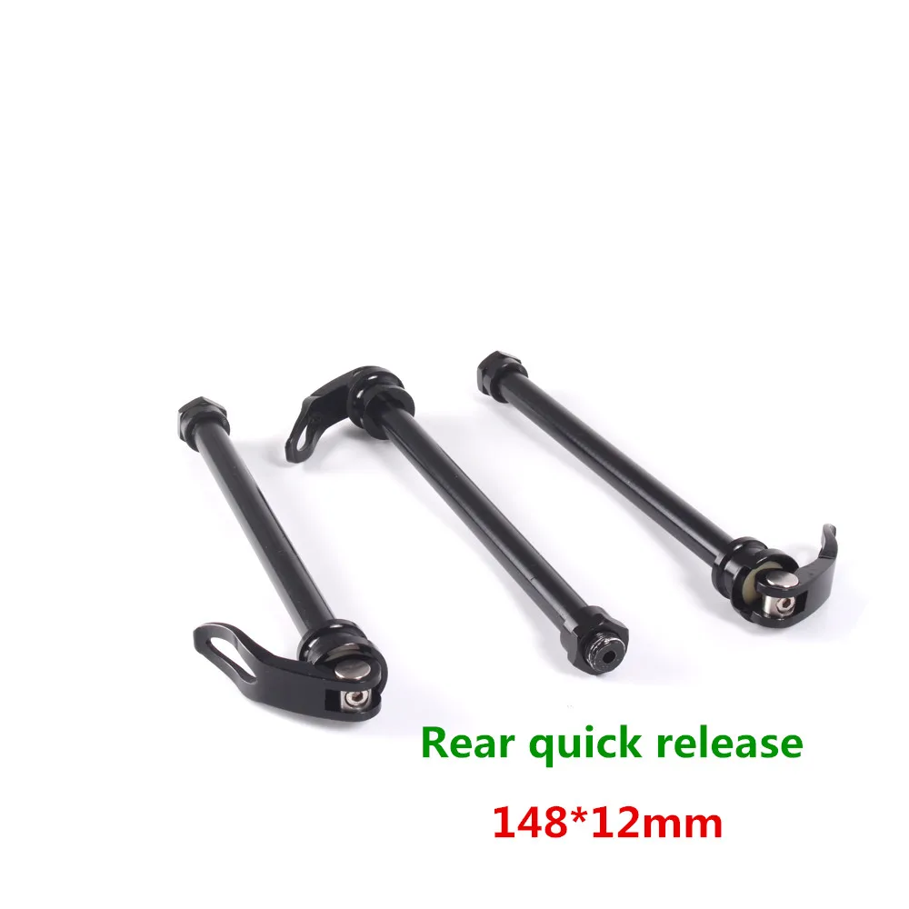 

Free shipping One piece Strong Alloy Rear or Front thru Axle Rear Skewer For MTB Bike 142*12mm/100*15mm/148*12mm/110*15mm