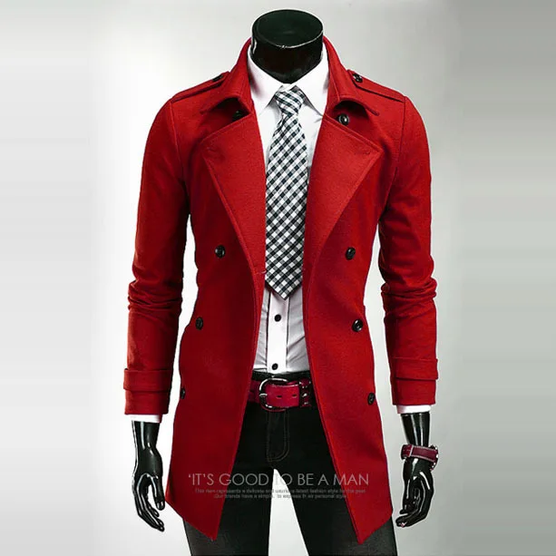 red mens peacoat