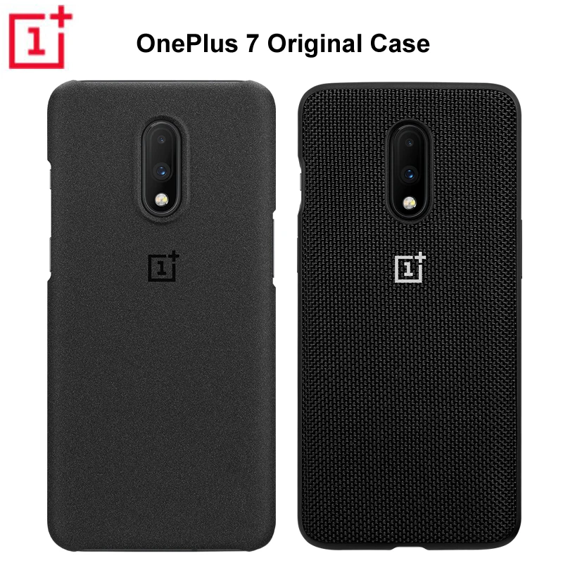 

100% Official Sandstone Silicone Back Cover for OnePlus 7 Protective Case Original Accessories Karbon Nylon Bumper Shell