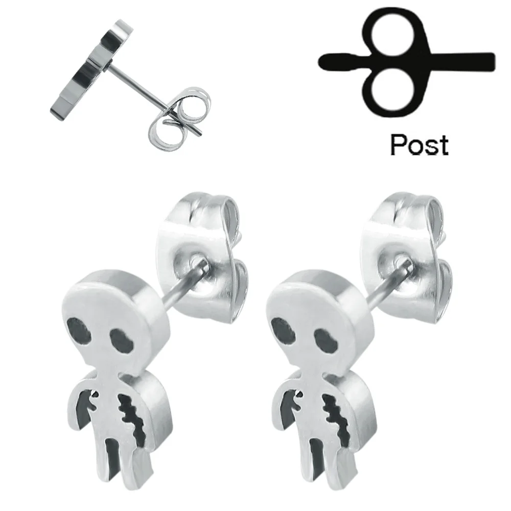 1 Pair New Arrival Piercing Earrings Studs Toy Figurine Shape Upper Ear