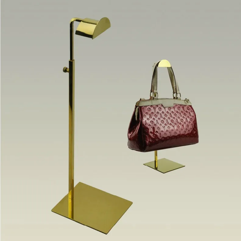

Free Shipping 10pcs/pack Stainless steel Mirror surface handbag display stand holder racks Gold