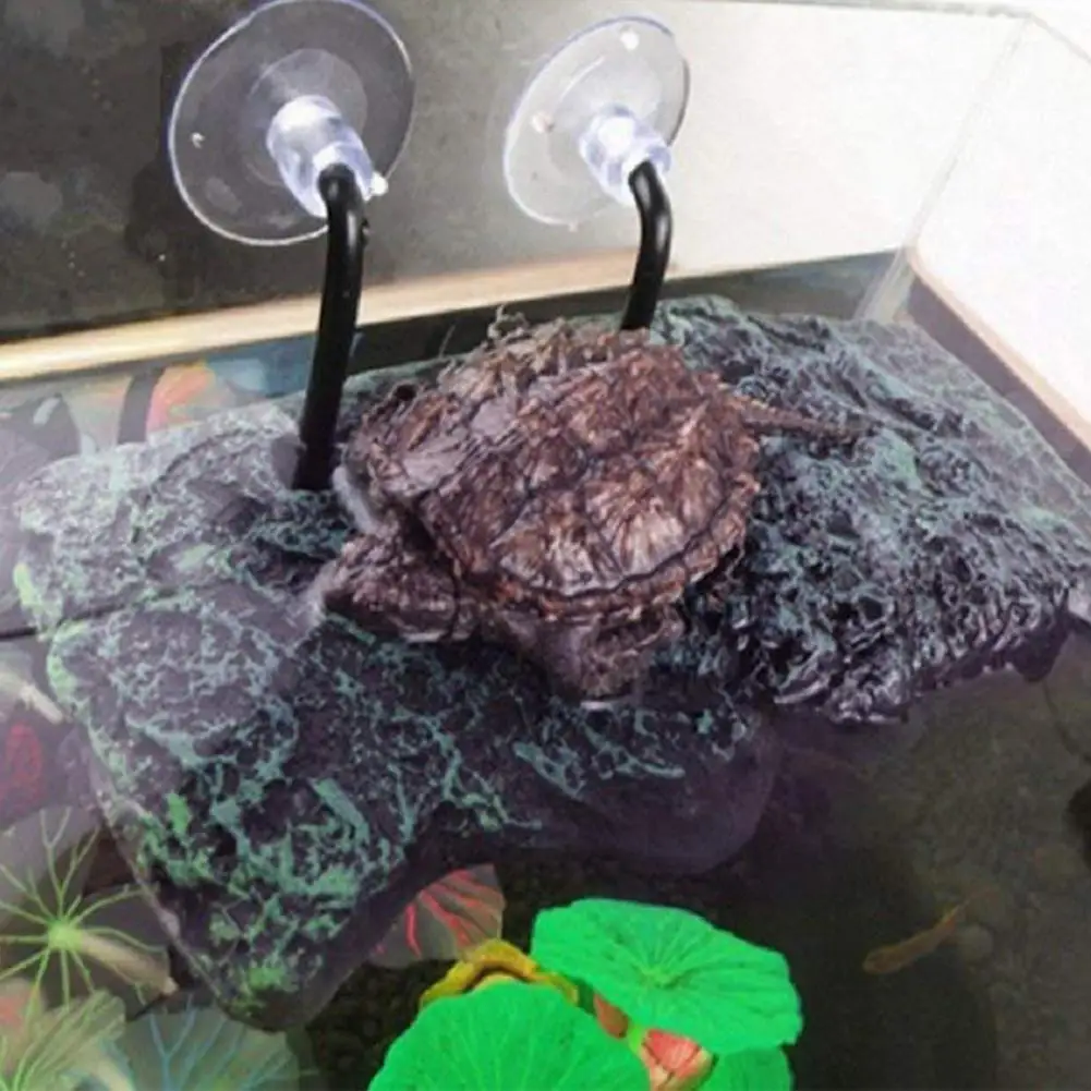 AsyPets черепаха Баск платформа с всасывающим диском прямоугольная греющая платформа декорация для террариума-25