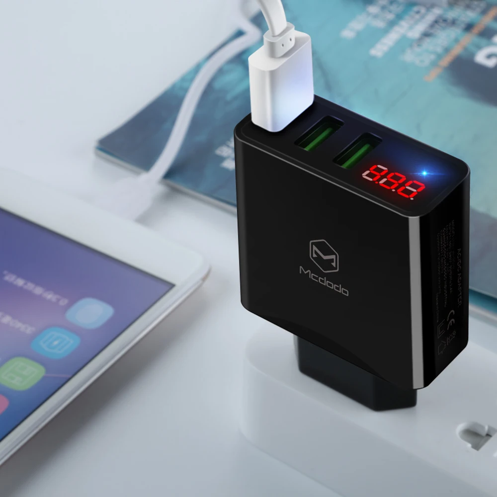 Зарядное устройство Mcdodo с 3 USB портами и светодиодным дисплеем А|Зарядные
