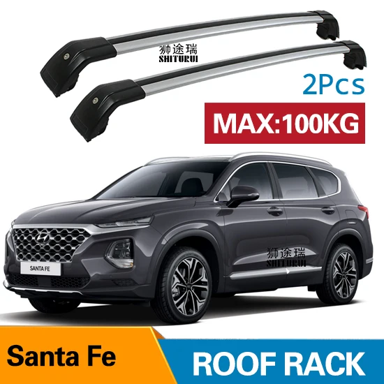 2 шт штанги на крышу для HYUNDAI SANTA FE IV(TM) III(DM) [2012-сегодня] боковые штанги из алюминиевого сплава поперечные рельсы на крышу багажника