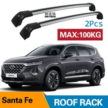 2 шт штанги на крышу для HYUNDAI SANTA FE IV(TM) III(DM) [2012-сегодня] боковые штанги из алюминиевого сплава поперечные рельсы на крышу багажника