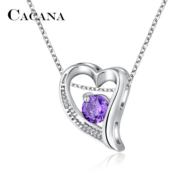 CACANA Pendant Necklaces For Women Trendy Lovely Heart Fashion Design Metal Link Chain Long Necklace Hot Wholesale N83