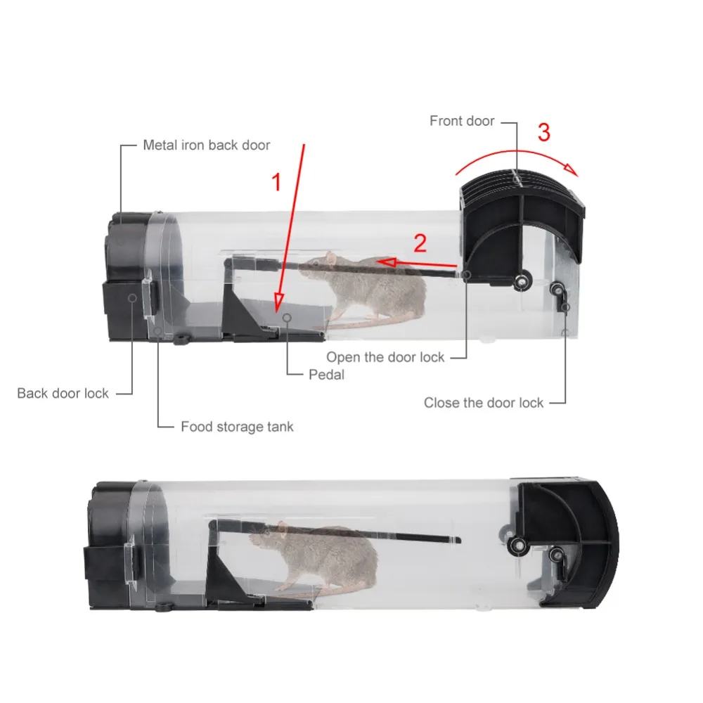 Многоразовая не ядовитая ловушка для мышей, крыс, мышей, мышей, ловушка для мышей, ловушка для грызунов, Ловушка с приманкой, безопасная клетка для использования в саду