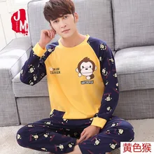 M-5XL, мужской пижамный комплект, весна и осень, длинный рукав, хлопок, мужские пижамы, Мультяшные, полосатые пижамы, плюс размер, повседневная одежда для сна