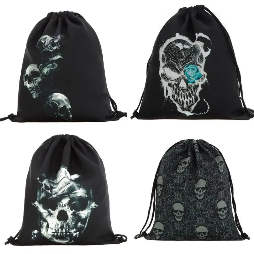 

ISHOWTIENDA Drawstring bag Multicolors Backpacks Halloween Candy Gift Bag Bundle Pocket 3D Printing Drawstring Backpack bolso