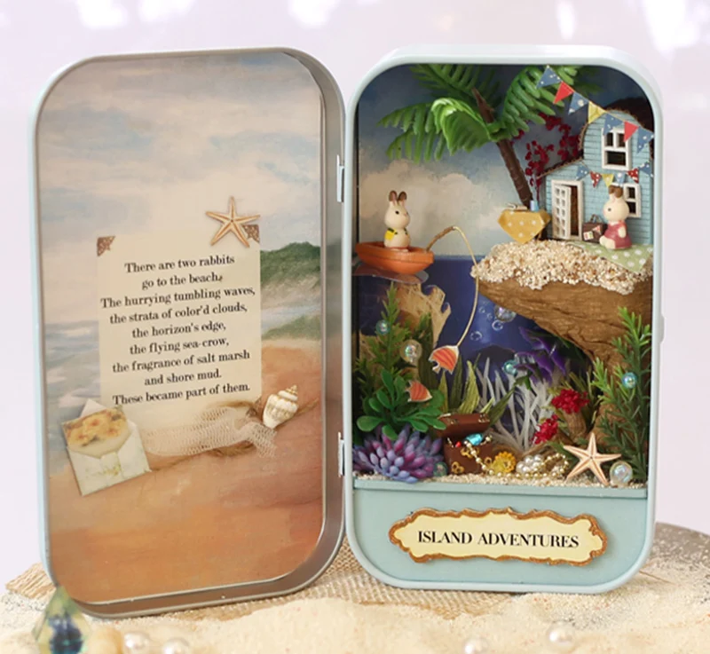 Box Theatre DIY Mini Dollhouse with Furnitures Assemble Kits Handmade Miniatures Doll House Craft Toys for Children (21)
