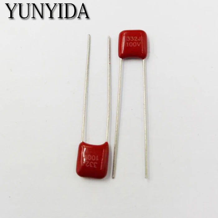 Бесплатная доставка 10 шт. CBB 332J 100V 0 0033 мкФ 3.3NF P5mm Металлизированный пленочный