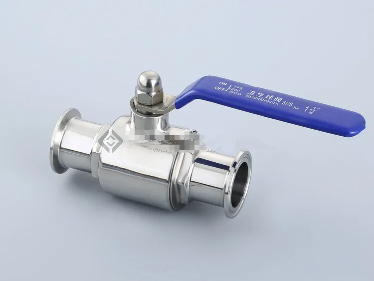 

1PCS 45mm-1 3/4" Sanitary Full Port Ball Valve Clamp Type Ferrule SS304