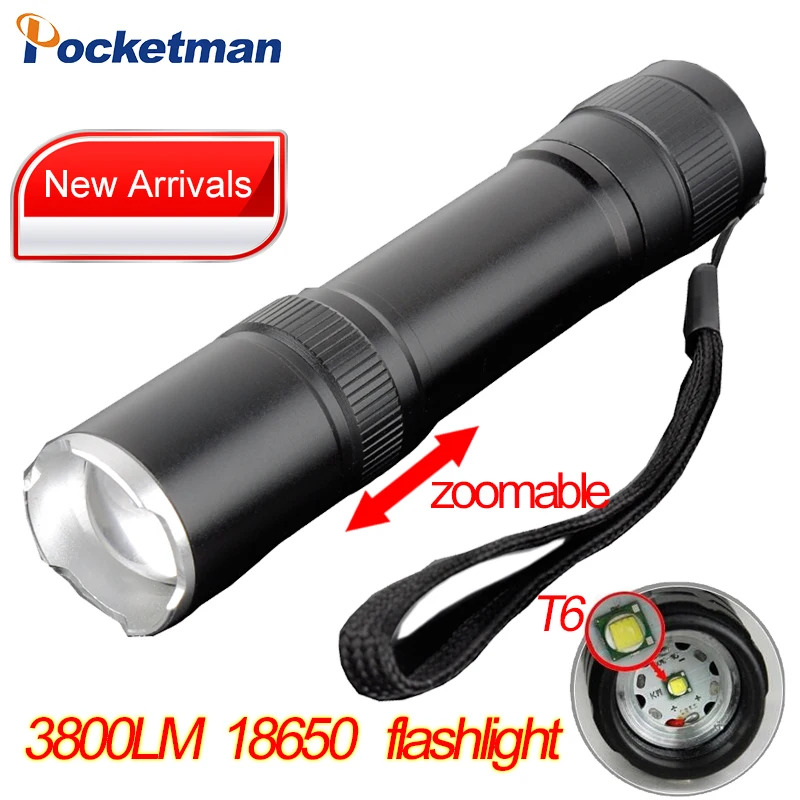 

XM-L T6 mini Waterproof LED Flashlight 5 Modes LED Torch light rechargeable tactical 18650 lanterna free shipping