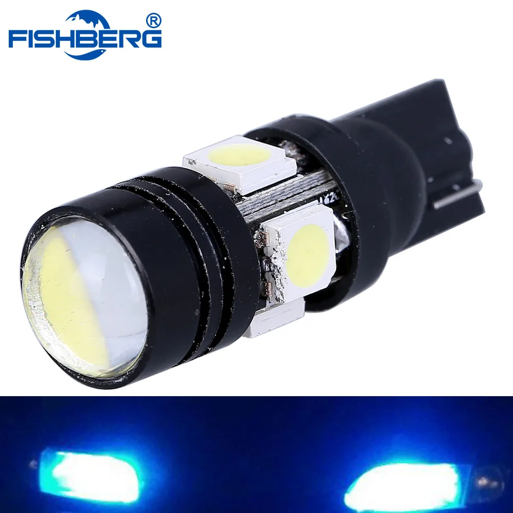 

T10 LED W5W Light Bulbs 5050 SMD Lens 4 LED 12V Parking 194 168 Xenon White Crystal Blue Side License Lamp Car Styling FISHBERG