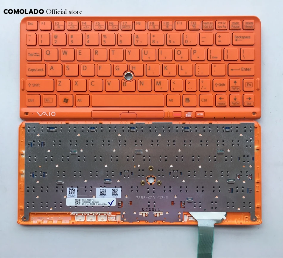 US English Keyboard For SONY VPC P11 Series P119 P119JC P118 P115 With orange Frame Laptop Keyboard US layout