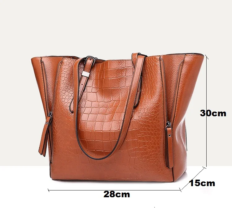Moda feminina padrão bolsas de couro genuíno