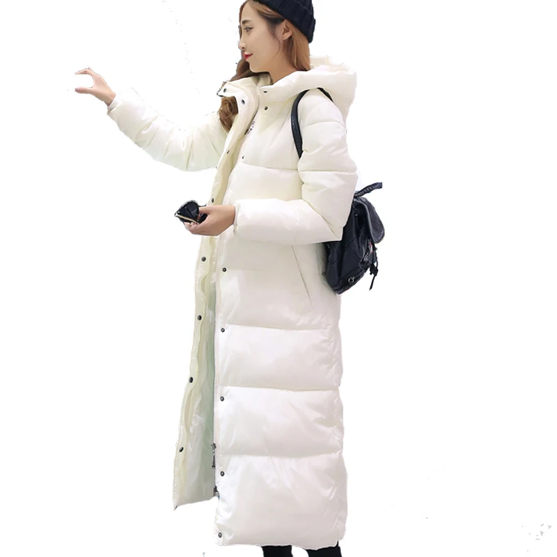 Зимняя стеганая куртка Для женщин высокое качество, поступления г. утолщение Теплый пуховик хлопковое пальто с капюшоном X-длинные тонкие ветровки женские Верхняя одежда G617
