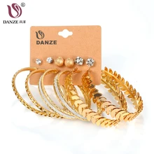 DANZE панк модный металлический, Кристальный Комплект сережек для женщин подарок для девочек 6 пар/лот большая круглая Шестерня матовые Серьги дропшиппинг