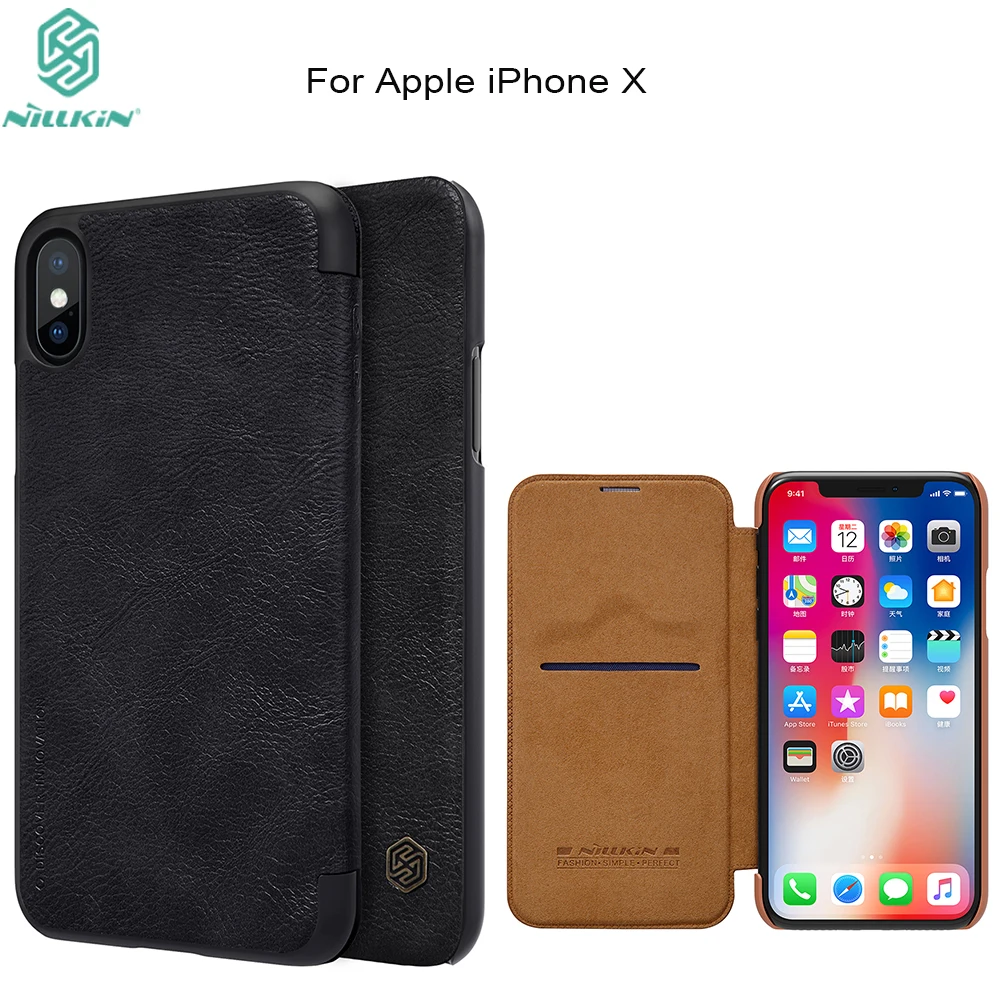 For apple iphone X case Nillkin Vintage Qin PU Leather flip cover For