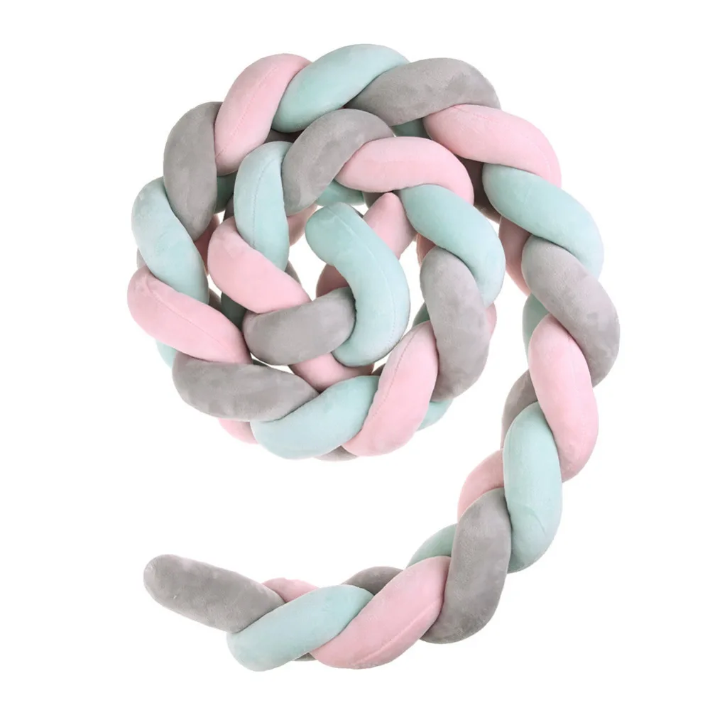 200cm Baby Bed Bumper Four Ply Knot Handmade Long Knotted Braid Weaving Plush Baby Crib Protector Infant Knot Pillow Room Decor 200cm Baby Bed Bumper Four Ply Knot Handmade Long Knotted Braid Weaving Plush Baby Crib Protector Infant Knot Pillow Room Decor