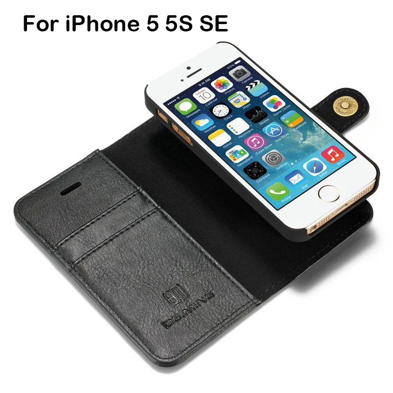imágenes para Magnética Desmontable Funda de Cuero Para el iphone 5 Caso 5S SÍ 4.0 pulgadas Genuino Tirón de la Carpeta de Cuero Verdadera Marca de Lujo Caso de La Contraportada imágenes para Magnética Desmontable Funda de Cuero Para el iphone 5 Caso 5S SÍ 4.0 pulgadas Genuino Tirón de la Carpeta de Cuero Verdadera Marca de Lujo Caso de La Contraportada
