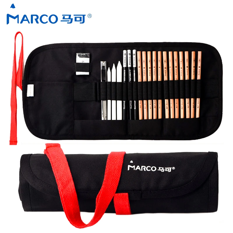 

Marco 7500 Series Standard Pencil Premium Professional Art Sketch Pencils Set Cloth Bag Non-toxic Pastel Paint Pen Art supplies