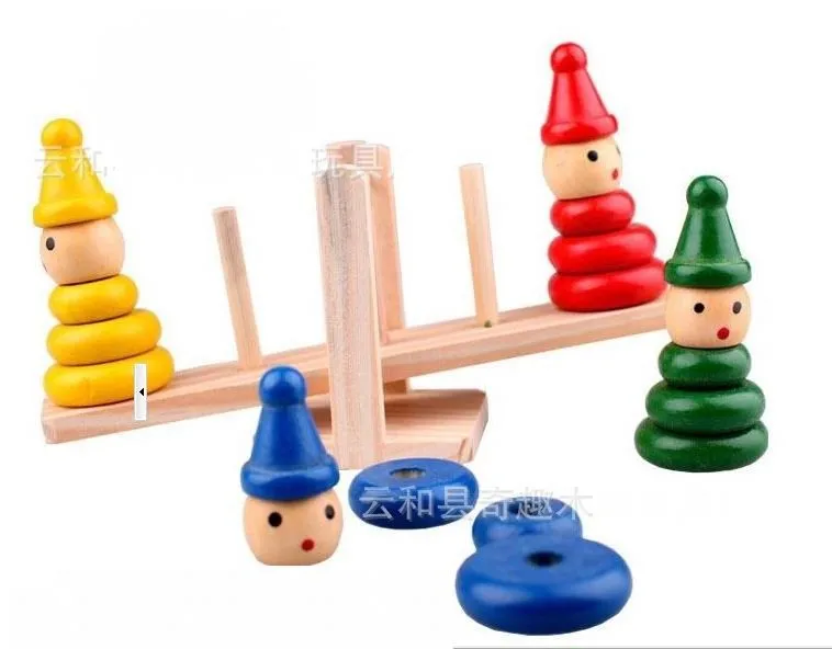 Детские деревянные клоуны баланс математические игрушки/12 месяцев выше ребенка для раннего развития игрушки, дети ребенок учится математике и подсчета