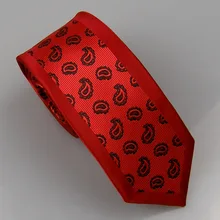 Lammulin Галстуки Для мужчин костюм шейный галстук красные с черным Пейсли в полоску жаккардовый галстук границы дизайн узкий галстук 6 см Свадебная вечеринка