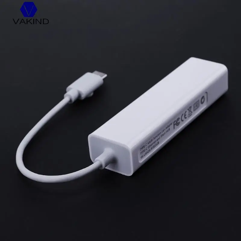 Новый 3 порта USB3.0 концентратор типа C к Ethernet LAN RJ45 кабель адаптер Сетевая карта