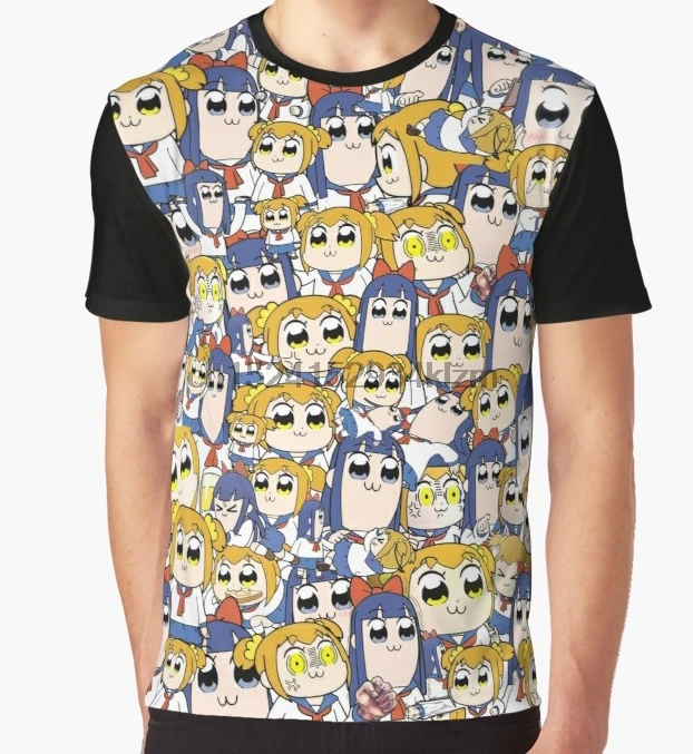 

All Over Print T-Shirt Men Funy tshirt Pop Team Epic - Collage de Popuko y Pipimi Short Sleeve O-Neck Tops Tee women t shirt