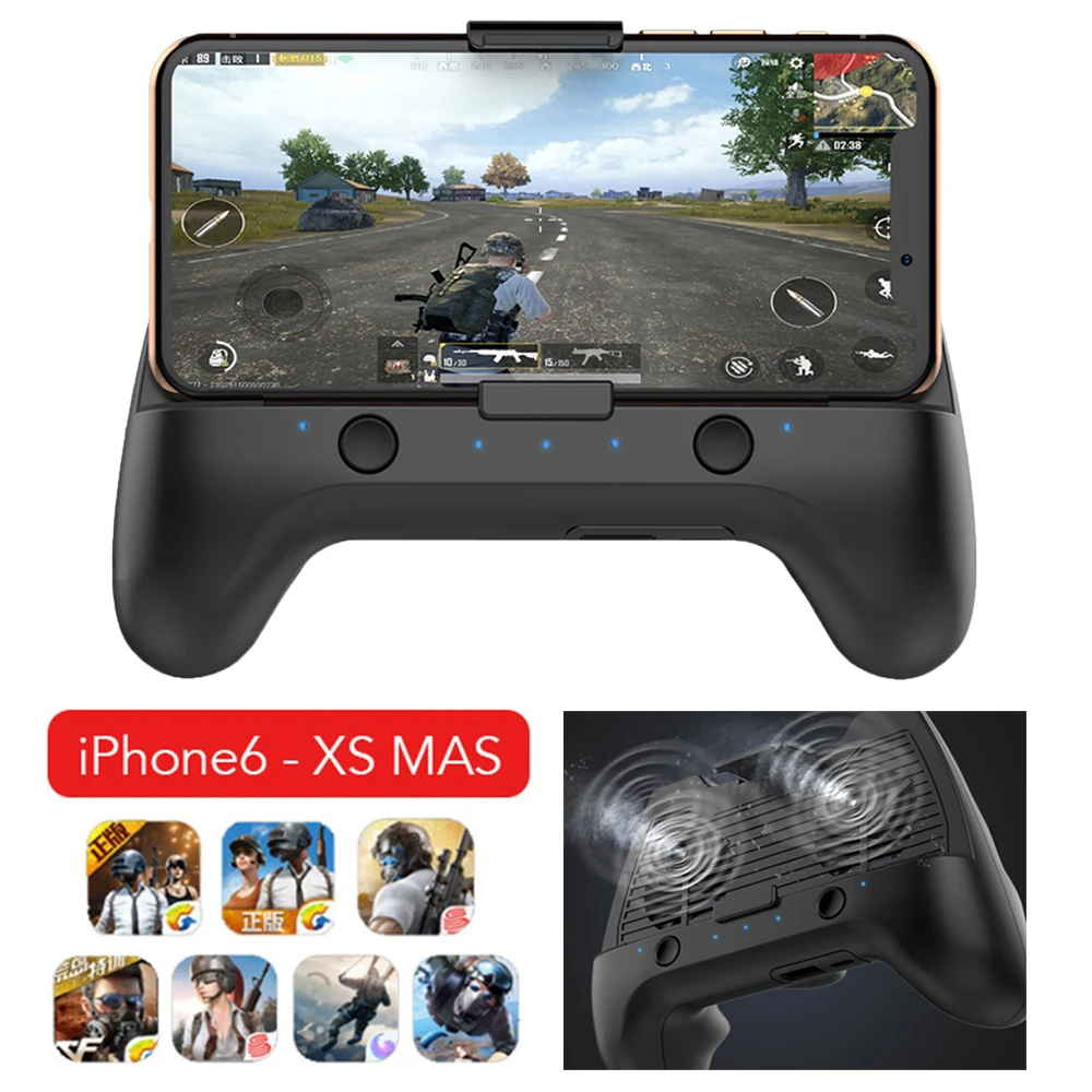 

PUBG Game Controller Handle Double Cooling Fan l1r1 Shooter Trigger Fire Button with Radiator For iPhone 6 8 XS MAX Smart Phones
