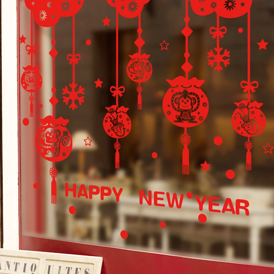 New Years window decoration New Years window decoration