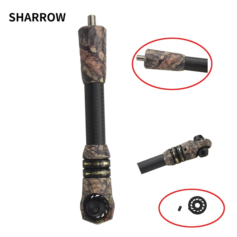 

1set Archery Harmonic Carbon Shock Absorber With Counterweight Used For Compound Bow Stabilizer Pole