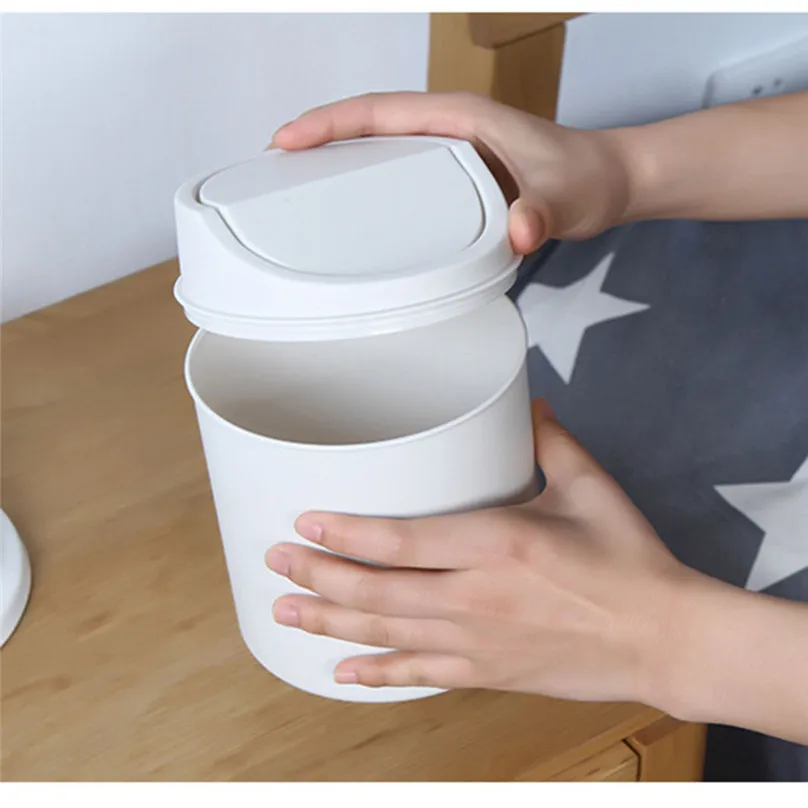 Hot Trumpet Desktops Mini Creative desktop Waste Bins Covered Kitchen Living Room Trash Can selection desktop trash #3d05 (7)