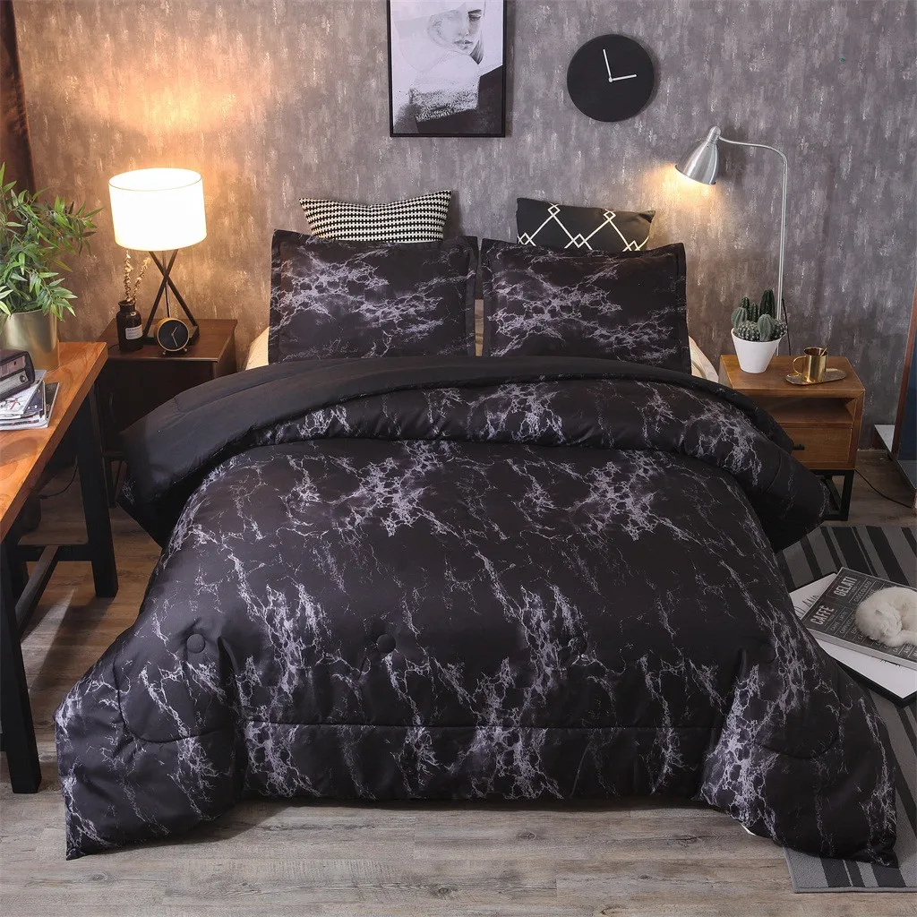 

Nordic Style New Bedding Quilt Cover And Pillowcase 3D Printed marble Headfull Size Three-pie Hot Sale High Quality