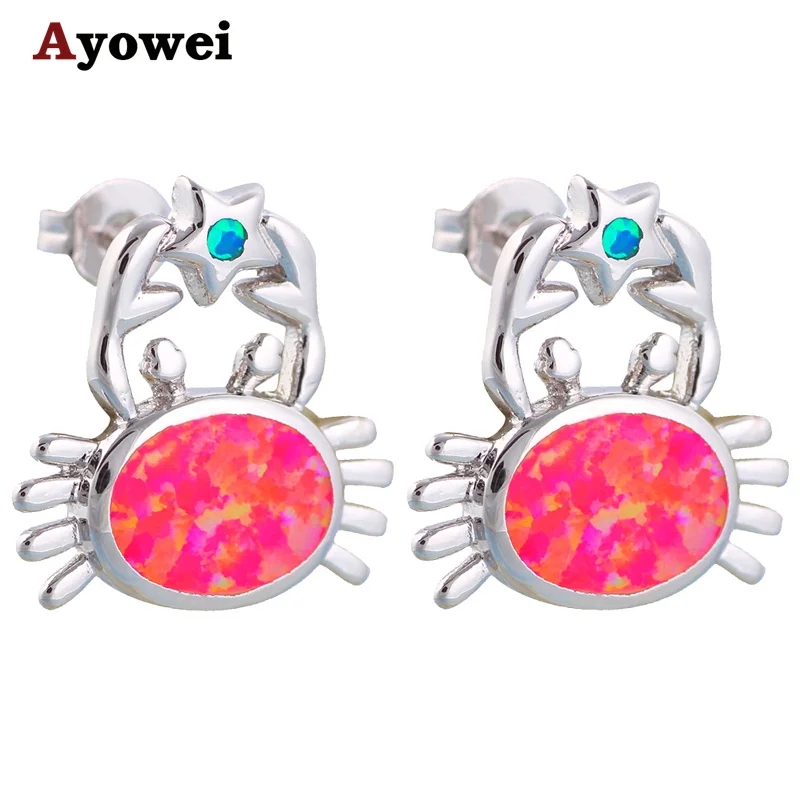

Lovely design Supper spplier Wholesale & Retail Red Fire Opal Silver Stamped Stud Earrings Fashion Jewelry Opal Jewelry OE307A