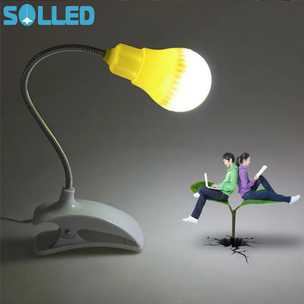 

SOLLED Flexible USB Adjustable LED Bulb Light Clip on Dormitory Bed Table Desk Reading Lamp Very Cute Beautiful Lovely TH
