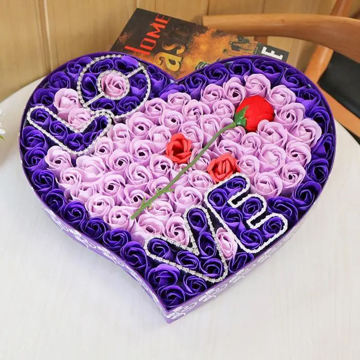 Креативное мыло в виде цветов Розы Подарочная коробка для Дня Святого Валентина в форме сердца современный романтический и подарок День