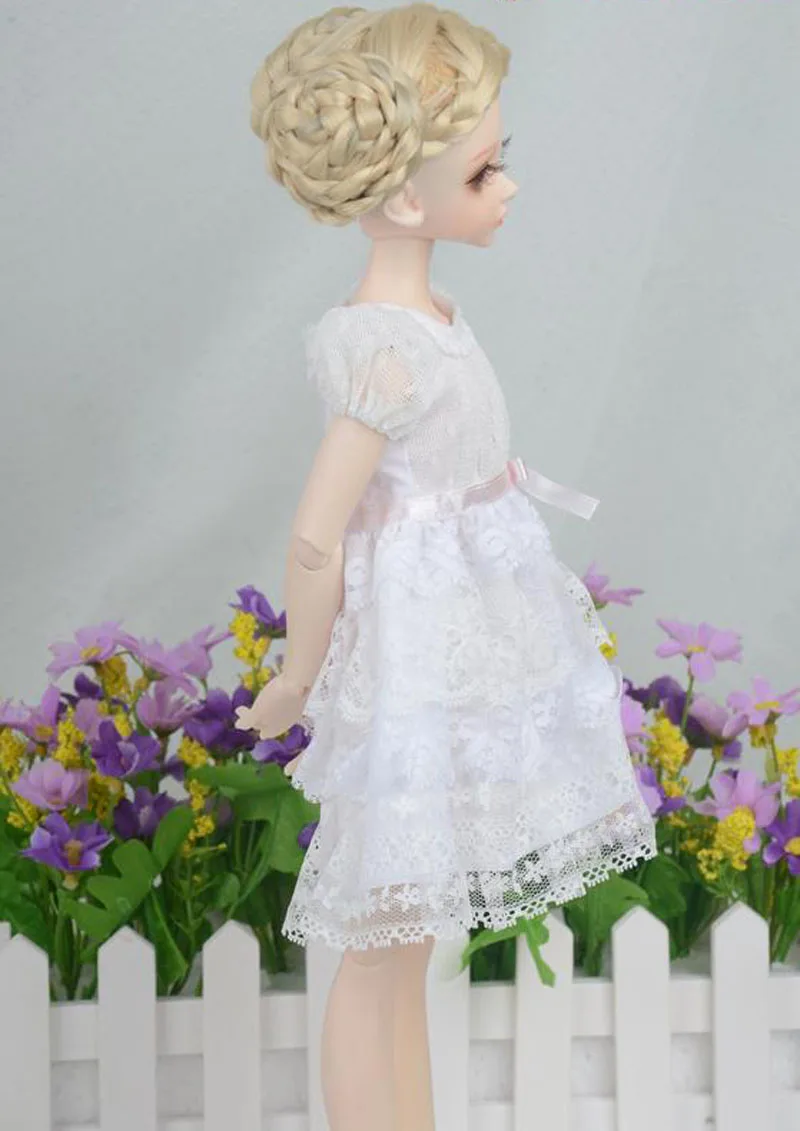 Новое поступление 1/3 1/4 1/6 BJD Кукольное платье белые цвета Одежда Игрушка