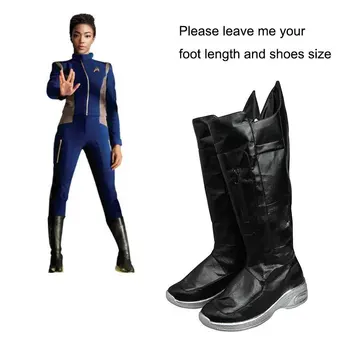 

Trek Discovery Michael Burnham Cosplay Boots Movie Shoes Halloween Props Cosplay Costume Accessory Black Boots Adult Women