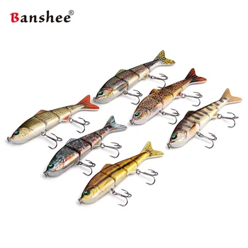

Banshee 6pcs/lot 120mm 18g Nexus Prophecy JR VMJ04-5Multi Jointed Sinking Swimbait Fishing lure Hard Artificial Bait