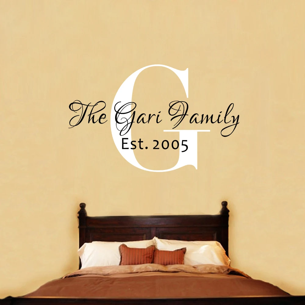 Personalized Family Name Decal Family Monogram Family Established Date