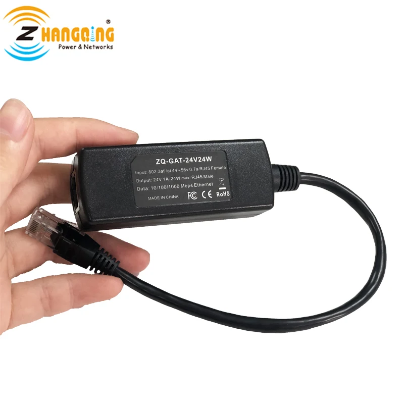 

24V 1A PoE Converter 48V to 24V 24W for MikroTik and Other 24V PoE Devices input 802.3af output 24V