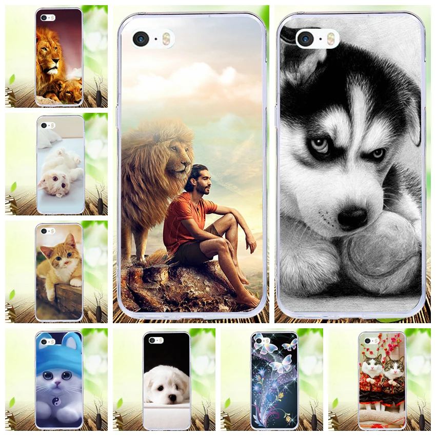 Flower Painted Cover Phone Case For iPhone 8 Plus 7 6 S 6Plus X 10 4 4S 5 5C 5S SE XR XS MAX Soft TPU Animals Pattern Shell |